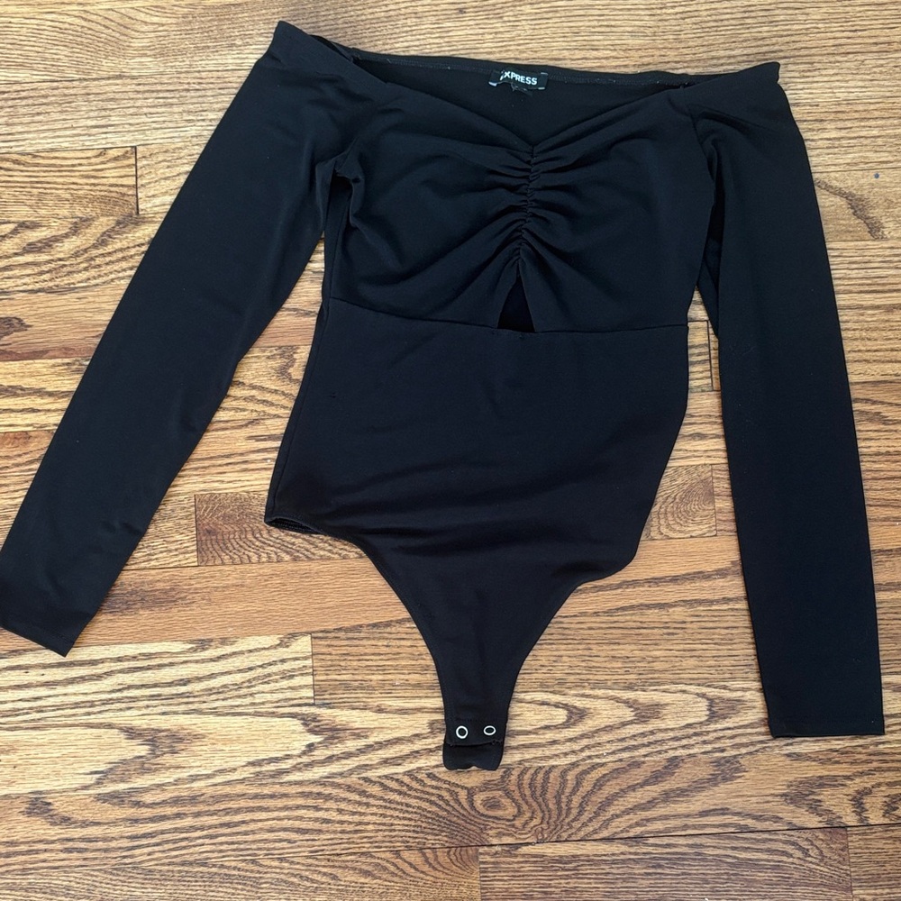 Off the shoulder express bodysuit